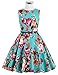 Girl's Knee-Length 50's Floral High Waist Summer School Party Dresses 7~8Yrs K250-1