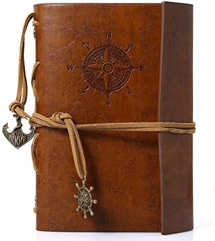 ALDORADO PU Leather Cover 80 Sheets Blank Notebook Diary Journal Light Brown
