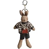 jiesinlov Kawaii Bag Pendant Keychain Dolls, Cute Trend Bunny Bag Charms, Purse DIY Remodeling Accessories(Brown Bunny)