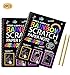 Scratch Art Books for Kids (10'7.5 ') Scratch Art Paper Large Black Magic Rainbow Painting Boards 2 Colorful Notebooks with 2 Wooden Stylus! for Ages 3-11 Years Girls or Boys