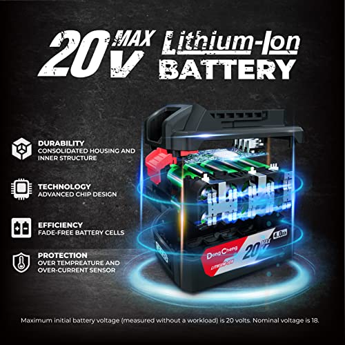 DongCheng 18V Akku-Bohrschrauber Bürstenloser,20+1,13mm Schnellspannbohrfutter 50N.m.Akku-Bohrschrauber(0-600/2000RPM) mit 2,0Ah Li-Ionen-Akku,mit 42-teiligem Bohr/Schraubersatz,DCJZ2050
