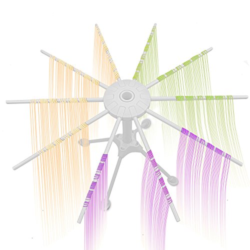 Pasta Drying Rack,Collapsible Noodles Hanging Rack Food Grade ABS Plastic Noodles Stander with 10 Bar Handles