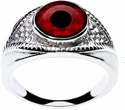 Steel DragonJewelers Glass Eye Ring - Choose from 26 Animal or Fantasy Eyes in an Exotic Eye-Shaped Stainless Steel Setting (Watch Videos of Each Ring)