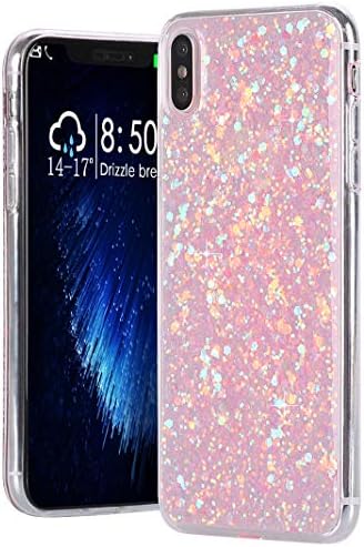 Case for iPhone Xs Max Soft TPU Phone Case for iPhone Xs Max 6.5 Inch, Protection Phone Case Back Cover Ultra-Slim Bling Glitter Case Cover for Apple iPhone Xs Max 2018 for Women, Girls-Pink