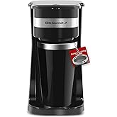 Elite Gourmet EHC113 Personal Single-Serve Compact Coffee Maker Brewer Includes 14Oz. Stainless Steel Interior Thermal Travel