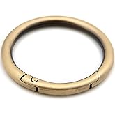 O Ring Spring Opening Snap Trigger Clip Buckle 2 PCS Charm Purse Making (Brushed Brass,1 1/2")