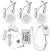 TORCHSTAR Set of 3 Multicolor LED Under Cabinet Lighting Kit, UL-Listed Power Adapter, Surface and Recessed Mount LED Puck Lights, IR Remote Control, Warm White