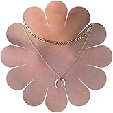 Xduargs Boho Layered Moon Pendant Necklace Gold Half Moon Necklace Vintage Crescent Moon Choker Necklace Adjustable Moon Figaro Chain Necklace Jewelry for Women