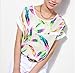 Lookatool Women's Feathers Chiffon Blouse Top Casual Short Sleeve Loose T-Shirt
