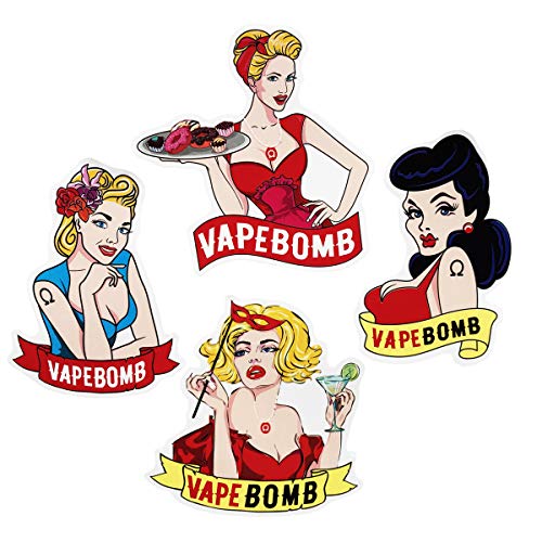 32PCS Vape Bomb Girl Stickers Sexy Modern Girl Sticker Laptop Car Bicycle Suitcase Computer Water Bottle Mobile Phone Stickers Decals (Bomb Girl)