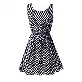 ROPALIA Women's Floral Chiffon Sleeveless Sundress Summer Tank Mini Dress Medium