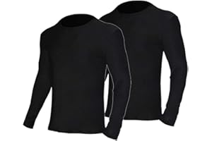 YUSHOW 2 Pack Men's Thermal Underwear Tops Long Sleeve Warm Thermal Shirts for Men Ultra Soft Base Layer