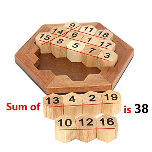 KINGOU Wooden Logic Puzzle Brain Teasers Intellectual Toy Number Puzzle