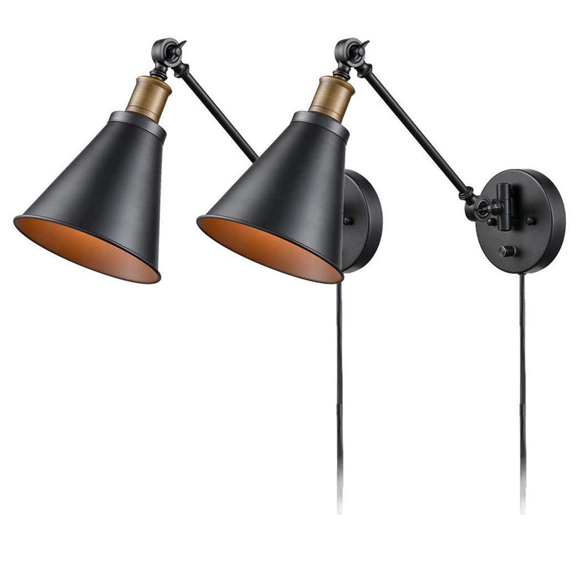 Retro Industrial Wandleuchten Vintage Landhaus Stil Innen Antik Wandlampe Schwarz Metall Wand Lampe Mit Schalter Schwenkbar Und 1 8m Netzkabel E27 Schlafzimmer Bett Burozimmer Arbeite Leselampe 2pack Kinderzimmer Baby Suenaacampo Com 