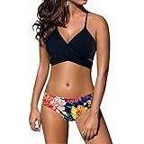 Women’s sexy Low waist Bandage Bikini beachwear swimsuit Black-XL