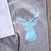 Newborn Baby Boys Long Sleeve Deer Little Brother Romper Bodysuit Long Pants Hat Outfit Clothes Set (80(6-9M), White+Grey)