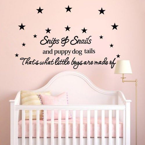 WallStickersUSA Wall Sticker Decal, Snips and Snails and Puppy Dog Tails, Medium