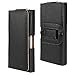 Kingsource Black Leather Horizontal Pouch Leather Belt Clip Holster with Magnetic Flap Closure for iPhone 8 Plus iPhone 7 Plus iPhone 6 Plus