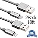AOFU iPhone Cable,2Pack 10FT Nylon Braided Apple Lightning Cable USB Cord Charging Cable for iPhone 6/6S/6 Plus/6S Plus 5/5C/5S/SE,iPad 4/Mini/Air (Gray)