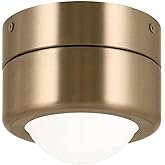 Kichler Tibbi 1-Light LED Flush Mount Light, Dimmable, with Satin Etched Cased Opal Glass in Champagne Bronze, for Small Spac