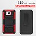 Galaxy Alpha Case, Combo Shell Cover Kickstand with Built-in Holster Locking Belt Clip+Circle(TM)Touch Screen Pen And Screen Protector-Red