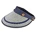 Muryobao Women's Wide Brim Floppy Caps Packable Straw Sun Hat Summer UV Protection Hats with Chin Strap for Women Beach Glof Cowboy Blue