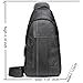Chrysansmile Sling Bag for Men Genuine Leather Cross Body Bag Mens Crossbody Shoulder Backpack Black Fanny Packs for Travel