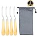 SUBANG 4 Pieces Latch Hook 6.5 Inch Wooden Bent Tool Set with Storage Bag
