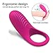 Waterproof Vibrating Penis Ring, Cordless Rechargeable Powerful Vibrating Cock Ring Viberate Men Vibrator with 45° Angle Cockring Set for Sex for Men Gay Couples(Red)