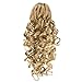 SWACC 12-Inch Short Screw Curls Claw Clip Ponytail Extensions Synthetic Clip in Drawstring Curly Ponytail Hairpiece Jaw Clip Hair Extension (Beige/Blonde Mixed-24H613#)thumb 1