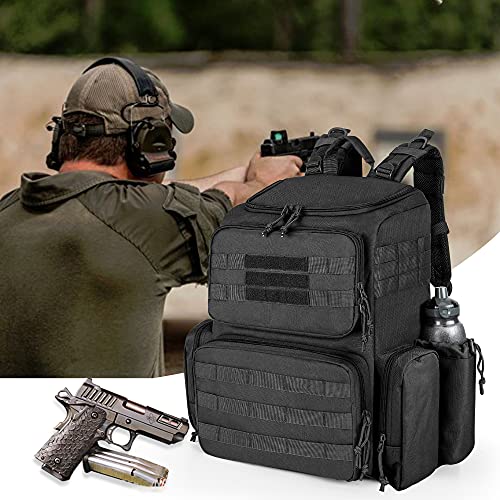 DSLEAF Tactical Range Pistol Backpack with 6 Pistol Cases, Gun Backpack
