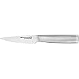 KitchenAid Gourmet Forged Stainless Steel Paring Knife with Custom-Fit Blade Cover, 3.5-inch, Sharp Kitchen Knife, High-Carbon Japanese Stainless Steel Blade, Brushed Stainless Steel Handle