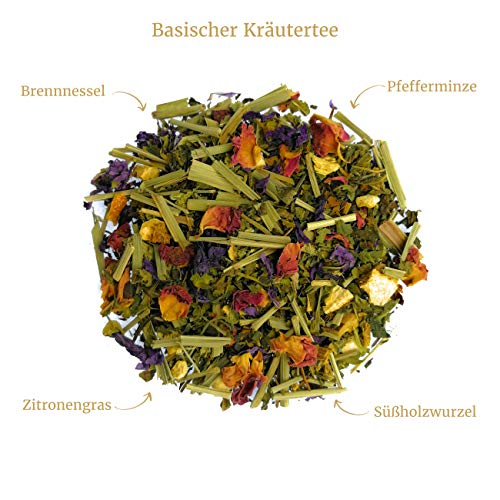Basischer Kräutertee Lose 500g, Kräuter Tee Mischung mit Brennnessel Zitronengras Minze, Basentee Wellness-Tee, TeaClub… – Bild 3