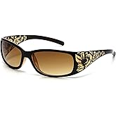 willochra fashion Y2K Polarized Sunglasses for Women Rhinestone Wrap Around Rectangular Sunglasses UV400 Protection