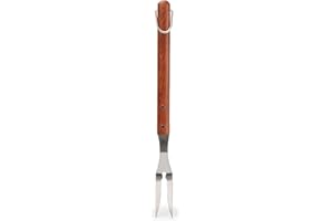 RSVP International Endurance (BQ-FRK) BBQ Grill Fork, 17.25" | Long Handle Keeps Hands Safe from Fire | Made from Stainless Steel & Rosewood