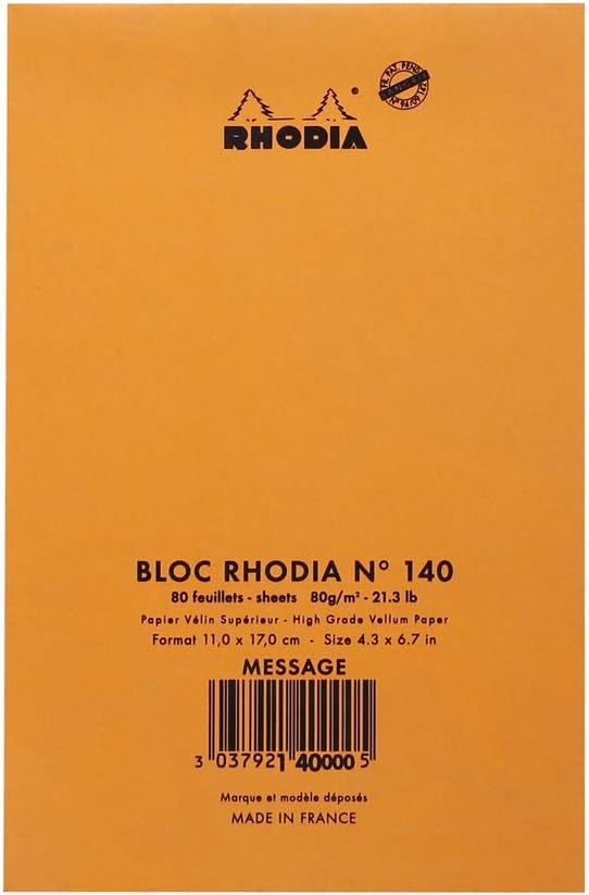 Rhodia Message Pad, No140 - Orange - French Text - Image 4