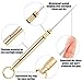 EasyHonor Integrated Titanium Toothpicks,3 PCS Brass Pocket Toothpicks for teeth, Portable Metal Toothpick Holder with Key Ring, for Outdoor Picnic and Camping
