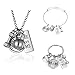 Gmai ME VS ME Workout Exercise Weight Lifting Barbell Kettlebell Fitness Silver Fitness Gym Barbell Plate Dumbbell Weight Jewelry Set Necklace Keyring bracelet