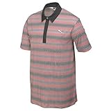 Puma Golf Men's #Gotime Check Stripe Polo Shirt, Large, Black