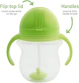 Munchkin 2 Pack Tip&Sip Weighted Straw Cup Blue Green 7oz 6m+ with Handles view 4