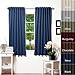 Best Home Fashion Basic Thermal Insulated Blackout Curtains - Back Tab/Rod Pocket - Navy - 52