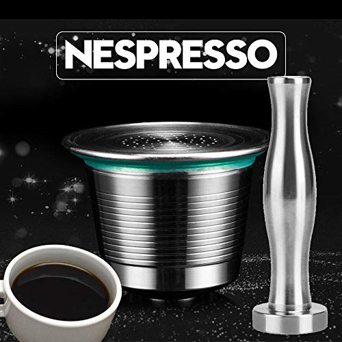 Best Quality - Coffee Filters - Coffee Capsules Filter Dripper Stainless Steel Round Reusable Coffee Filter For Nespresso Machine With Coffee Capsule Tamper - by LINAE - 1 PCs