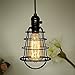 COOLWEST Industrial Pendant Light, Mini Hanging Caged Vintage Edison Hanging Cage Pendant Lighting E26 E27 Black Cord Light Fixture On/Off Switch for Home Kitchen