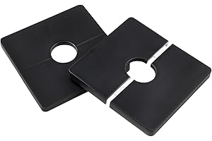 LOVEIYSP Lovelysp ABS plastic wall hole decorative cover；Wall-mounted water pipe cover；Square shower faucet decorative cover (square black 22mm hole) - 2pcs