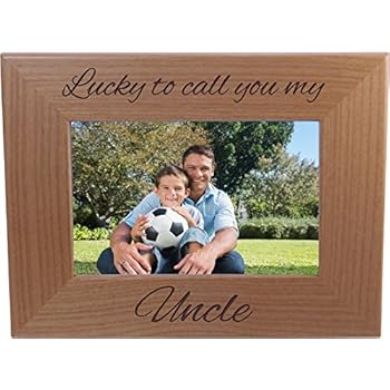 Lucky To Call You My Uncle - 4x6 Inch Wood Picture Frame - Great Gift for Birthday, or Christmas Gift for Brother, Brothers, Uncles