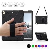 BRAECN iPad Air 10.5" (3rd Gen) 2019 Case/iPad Pro 10.5 Case with 360 Degree Swivel Stand/Hand Strap and Shoulder Strap Case[Heavy Duty] Three Layer Ultra Hybrid Shockproof Protective Case (Black)