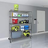 Garden Store Direct 5 Tier Metal Shelving Unit 153x61x182cm Trolley Wheels view 2
