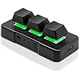 PCsensor 3-Key Mini Keypad 2.4G Wireless 2 in 1 Mechanical Gaming Keyboard Hot Key Customized Program with RGB Led for Gaming OSU Office Work