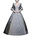 ROLECOS Womens Rococo Dress Medieval Renaissance 1800s Dress for Women Victorian Ball Gown Grey M