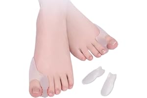 HLOES Bunion Corrector Pads, 2PCS Gel Toe Spacers, Suitable for Hallux Valgus and Bunions, Overlapping Toes, Relieve Pain from Friction, Pressure.